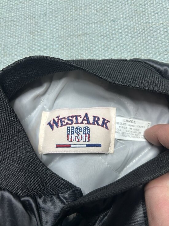 Vintage satin bomber jacket locomotions square dance club Durand Michigan large - Picture 5 of 6